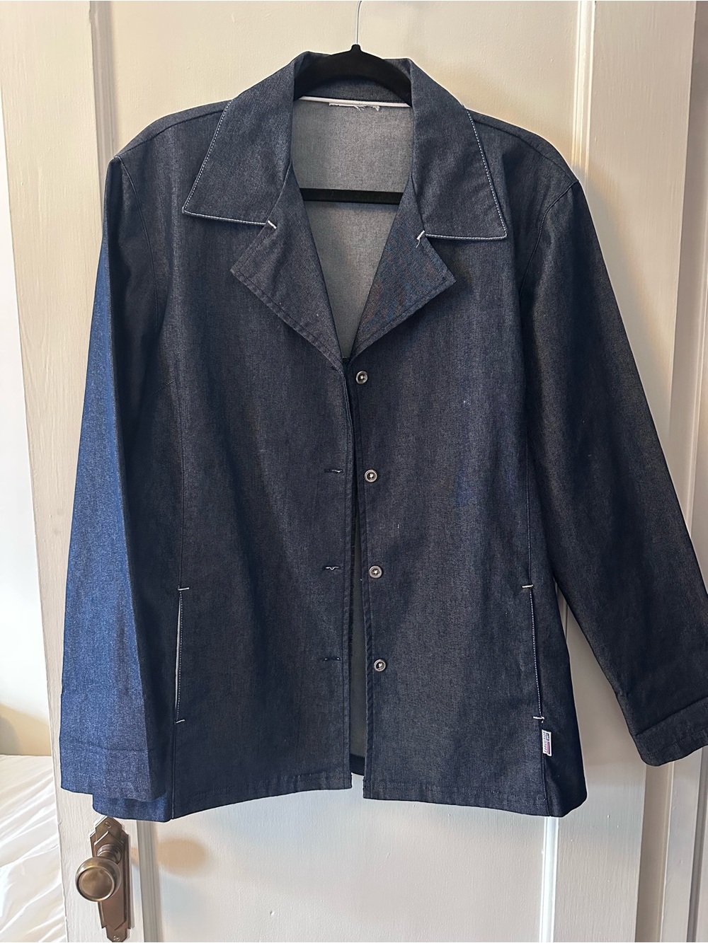 Dark Denim Button-Front Women's Jacket
